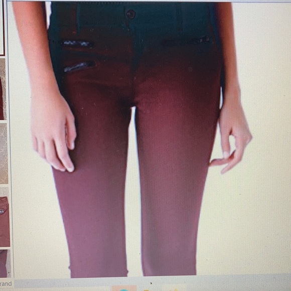 J BRAND BURGUNDY MID RISE MOTO STYLE LAVA SKINNY JEANS SIZE 25 - Picture 7 of 7